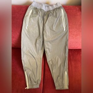 nylon grey silver pants